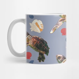 Ocean Sea Shells and Sea Turtle Pattern by Courtney Graben Mug